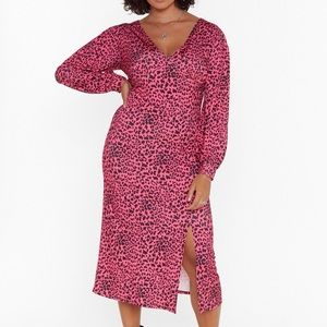 NWT Nasty Gal Animal Instincts Pink Leopard Dress